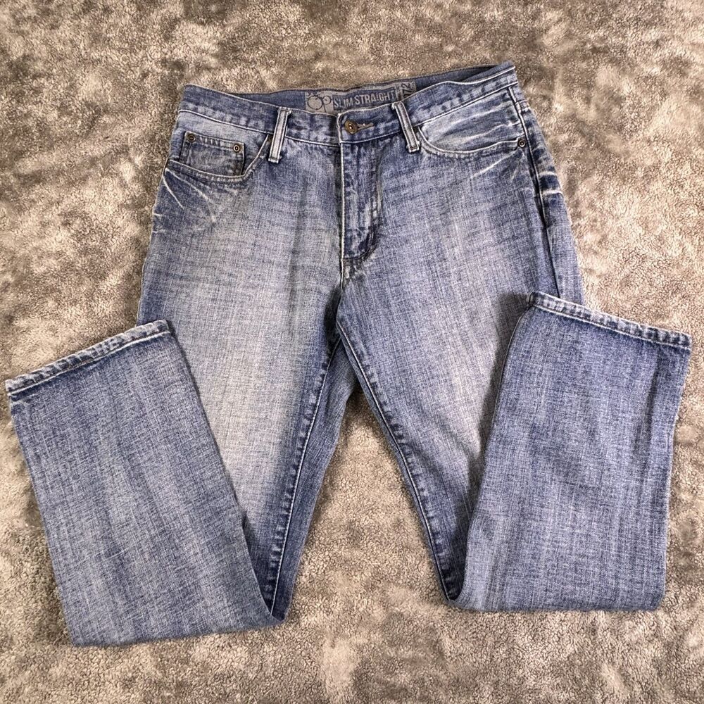 OP Slim Straight Jeans Women’s 30x30 Medium Wash 100% Cotton Y2K